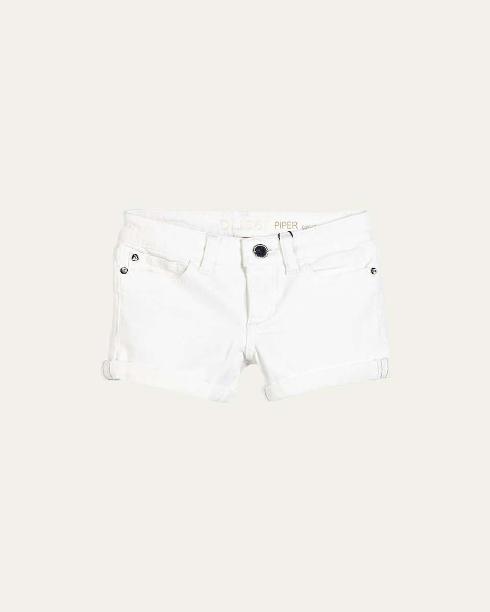 Girls' Piper Cuffed Denim Shorts, Griffon, Size 7-16